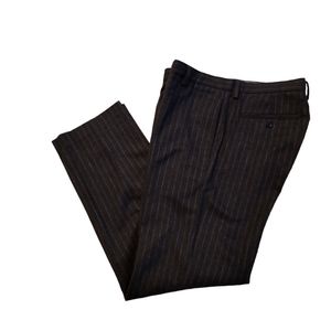 GAP Mens Wool Flannel Blend Pinstripe Charcoal Classic Fit Pants 33x32